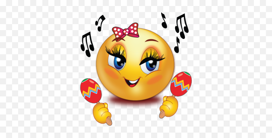 Music Party Girl Emoji - Bonitas Imágenes De Caritas Felices Png,Girl Emoji Png