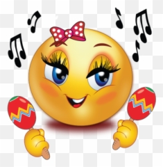 Music Party Girl Emoji - Bonitas Imágenes De Caritas Felices Png,Girl Emoji Png