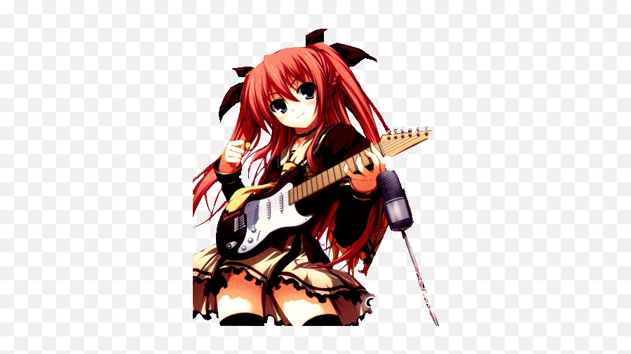 HD wallpaper girl wearing black dress while holding guitar illustration  Anime  Wallpaper Flare