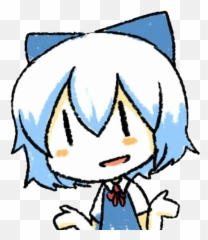 Cirno Shrug Discord Emoji - Cirno Meme Png,Shrug Emoji Png