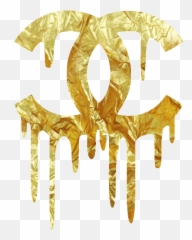 Chanel - Gold Drip Logo png