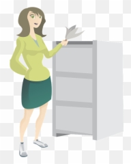Cleaning File Cabinet Woman - Free vector graphic on Pixabay Standing png
