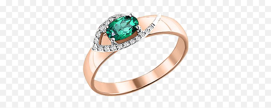 Ladys Ring In Red Gold Of 585 Assay Value With Diamonds And Emeralds - Gold Png,Red Ring Png
