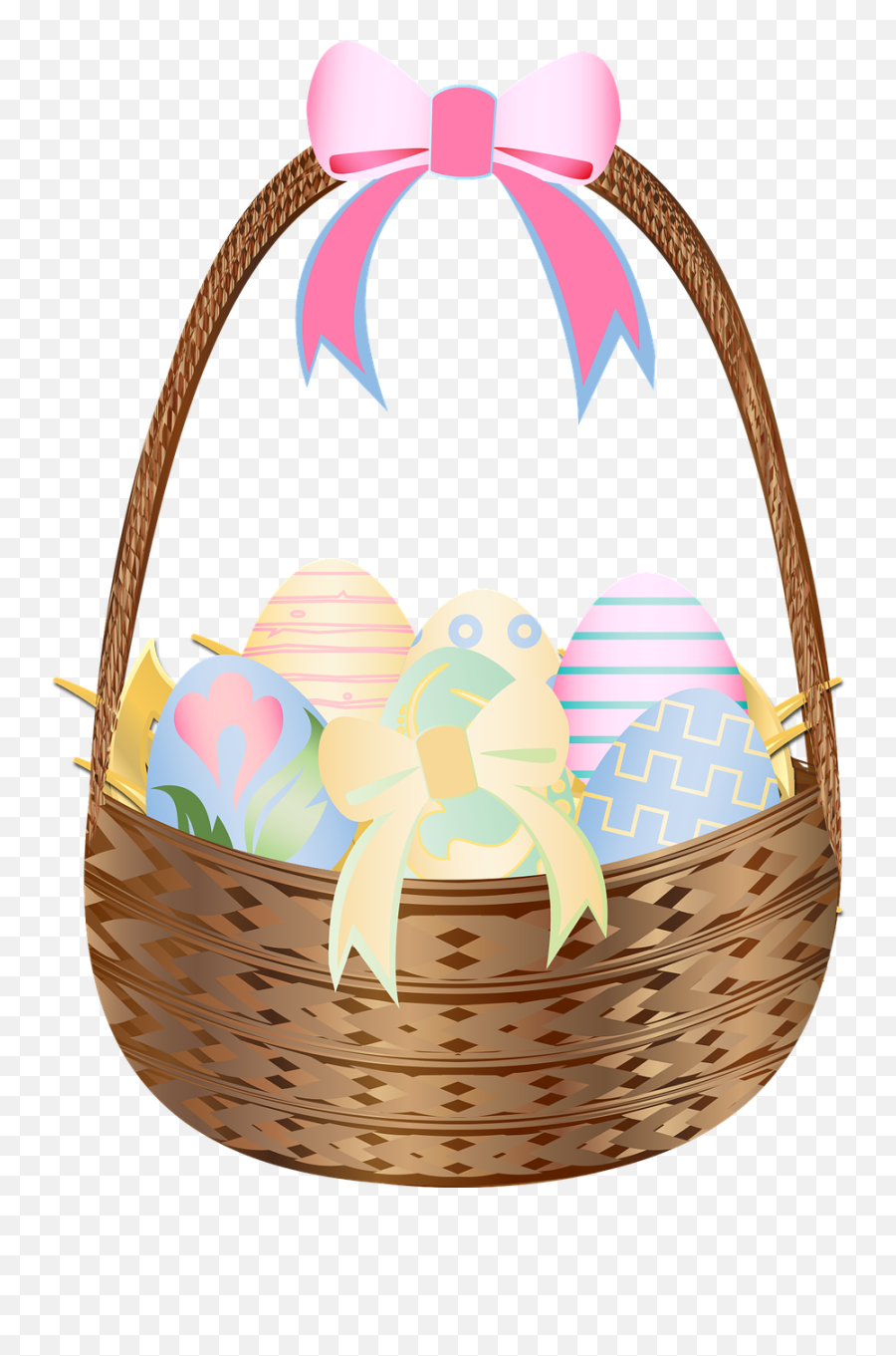Graphic Easter Basket Eggs - Easter Basket Graphic Png,Easter Basket Transparent