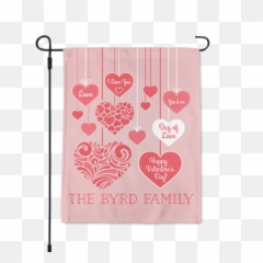 Falling Hearts Garden Flag Png
