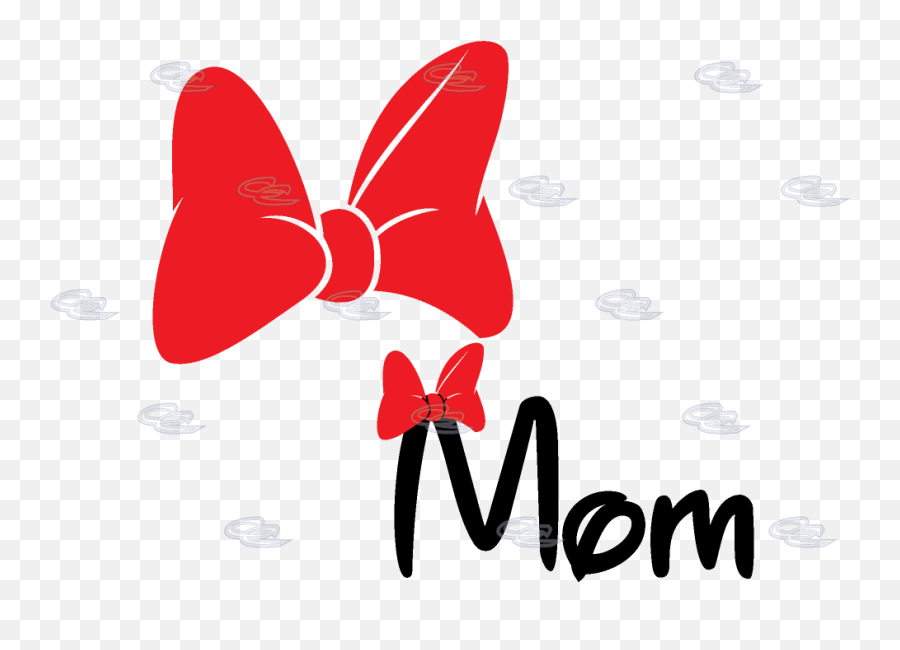 Disney Font With Cute Minnie Mouse Bow - Disney Red Bow Png,Minnie Mouse Bow Png