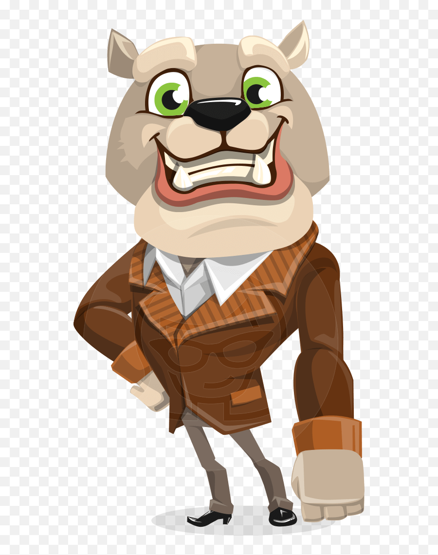 Download Vector Gentleman Dog Cartoon Character - Dog Bulldog Characters Png,Cartoon Character Png