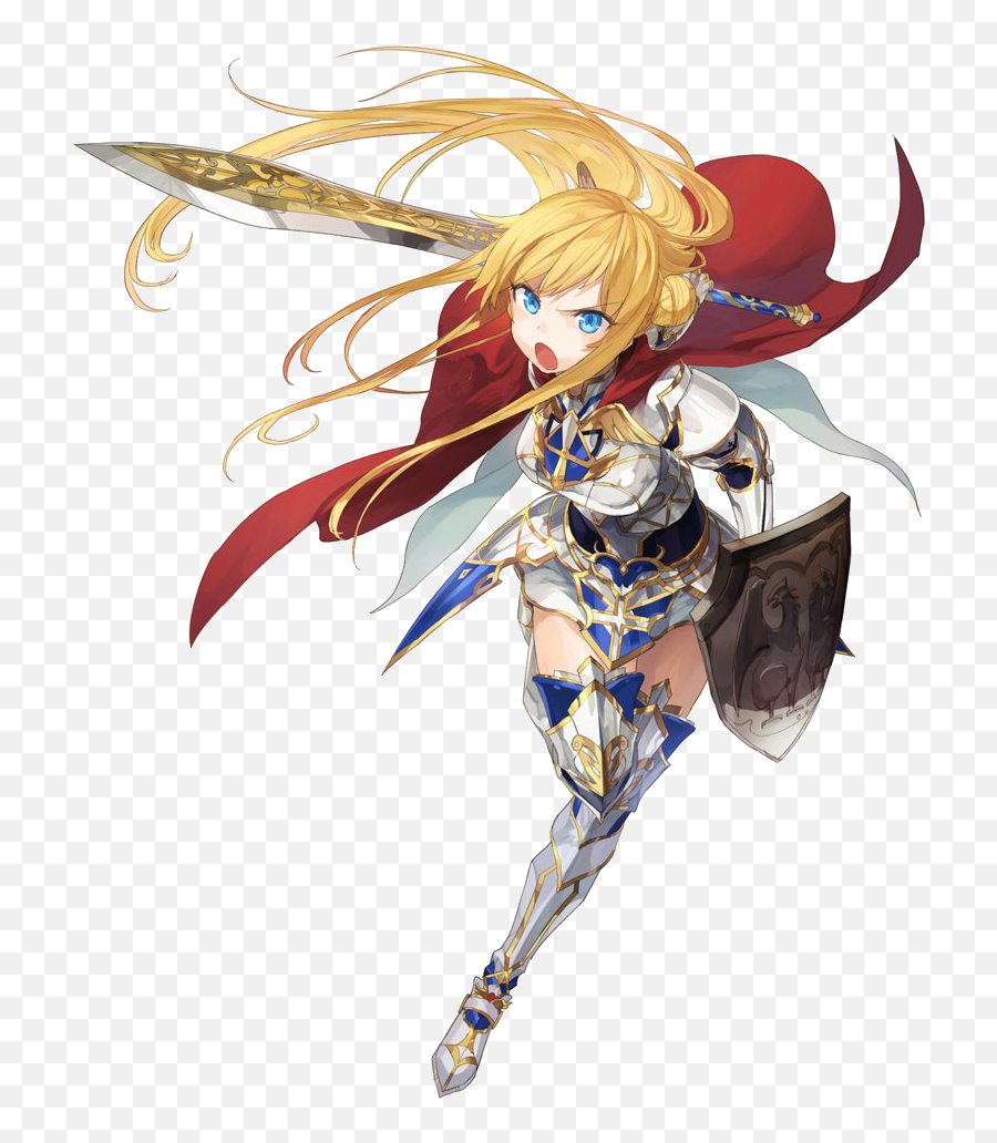 Image About Anime Knight Girl Render In By - Blonde Knight Anime Girl Png,Knight Sword Png