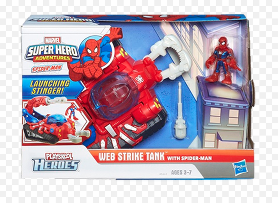 Playskool Heroes Marvel Super Hero Adventures Web Strike Tank Vehicle With Spider - Man Figure Tanque Spiderman Png,Spiderman Web Png