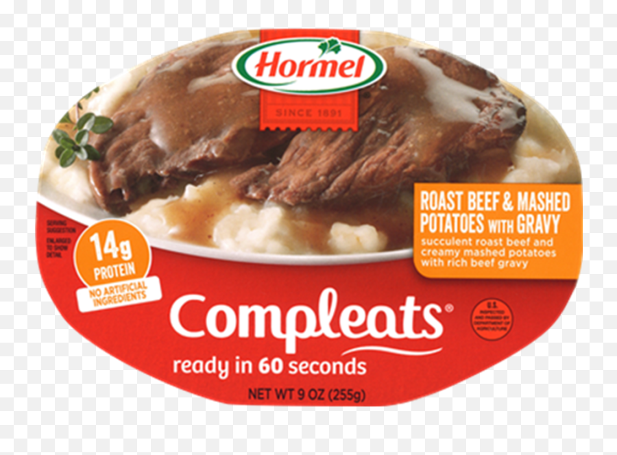 Hormel - Hormel Compleats Roast Beef And Mashed Potatoes Png,Mashed Potatoes Png