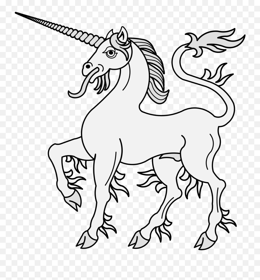 Unicorn - Traceable Heraldic Art Cartoon Png,Unicorn Head Png