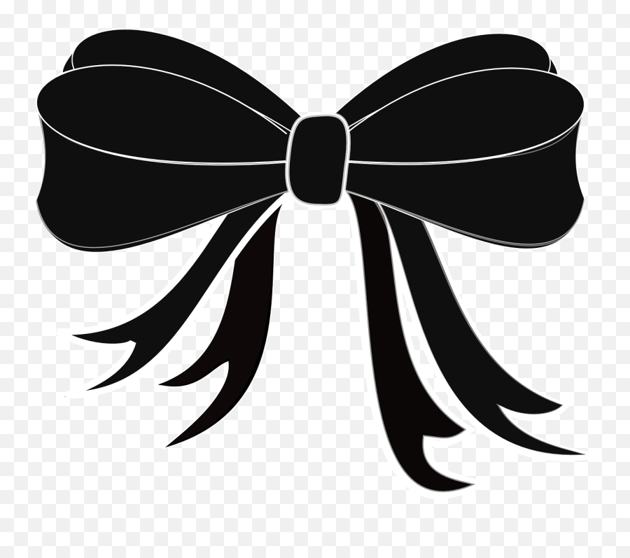 Ribbon Vector Black And White Png - Ribbon Black Bow Black Bow Black And White,Transparent Ribbon
