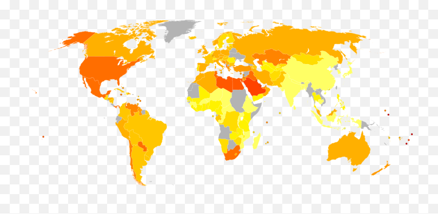 Fileworld Map Of Female Obesity 2016svg - Wikipedia World Map Png,World Map Transparent