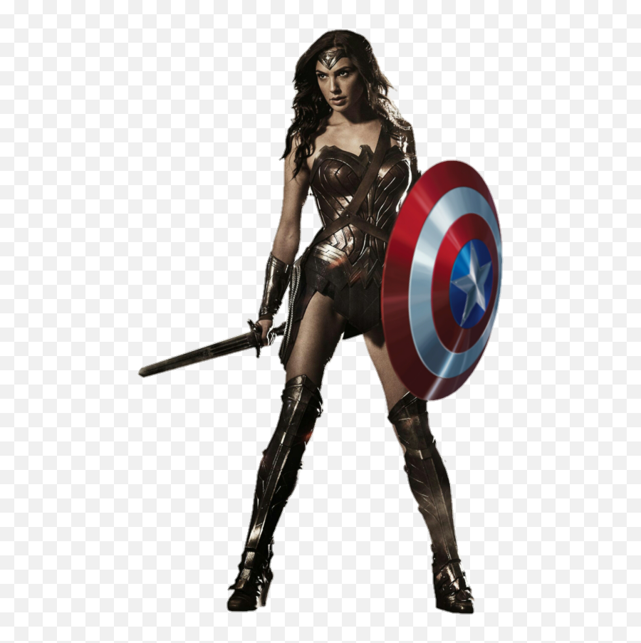 Wonder Woman W Captain Americau0027s Shield Vs Thor Post - Wonder Woman With Shield Png,Captain America Shield Png