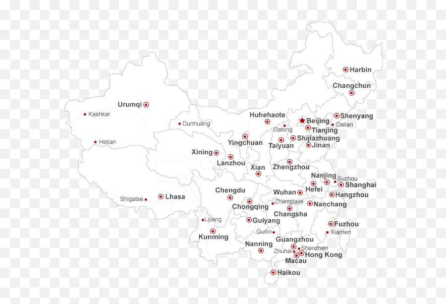 China City Maps - China Map Black And White Cities Png,China Map Png