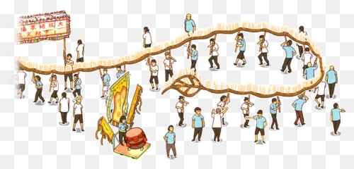 Fire Dragon Dance - Cartoon Png,Fire Dragon Png