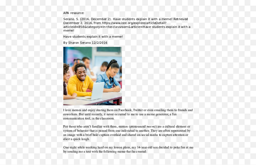 Doc Have Students Explain It With A Meme Sharon Serano - Brochure Png,Laughing Meme Png