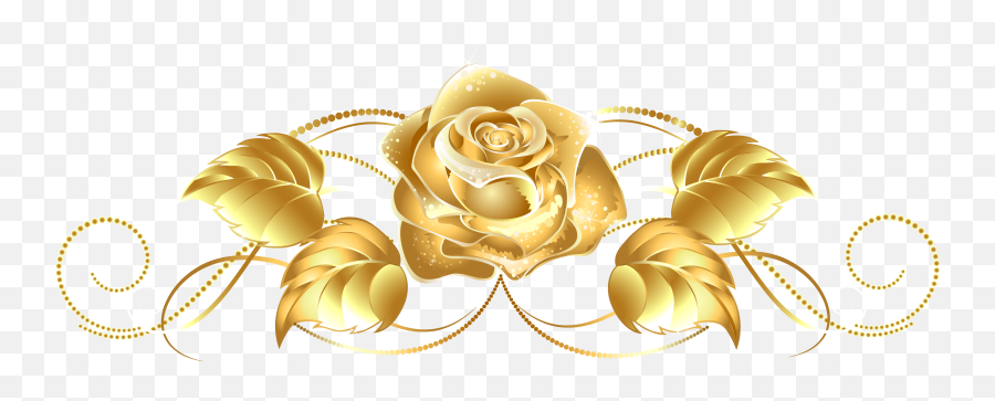 Gold Flower Clipart - Gold Flowers Clip Art Png,Rose Vine Png