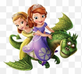 Sofia The First And Rapunzel - Sofia The First With Dragon Png,Rapunzel Transparent Background
