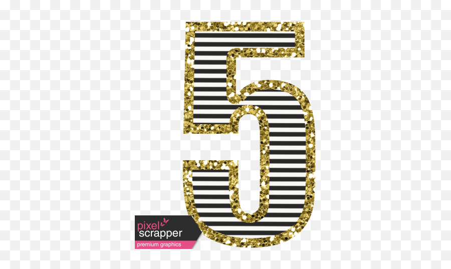 Baby - Number 5 Bling Graphic By Melo Vrijhof Transparent Glitter Number 5 Png,Number 5 Png