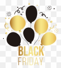 Golden And Black Balloons Friday - Balloon Black Friday Png,Black Balloon Png