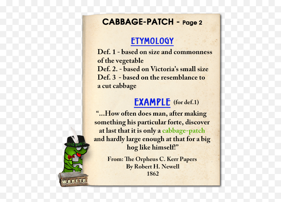 Cabbage - Patch Words And Phrases From The Past Fictional Character Png,Cabbage Patch Logo