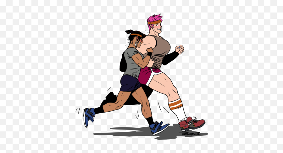 Overwatch Zarya Hanzo Sport Sticker By Mariablack13 - Overwatch Zarya And Hanzo Png,Zarya Transparent