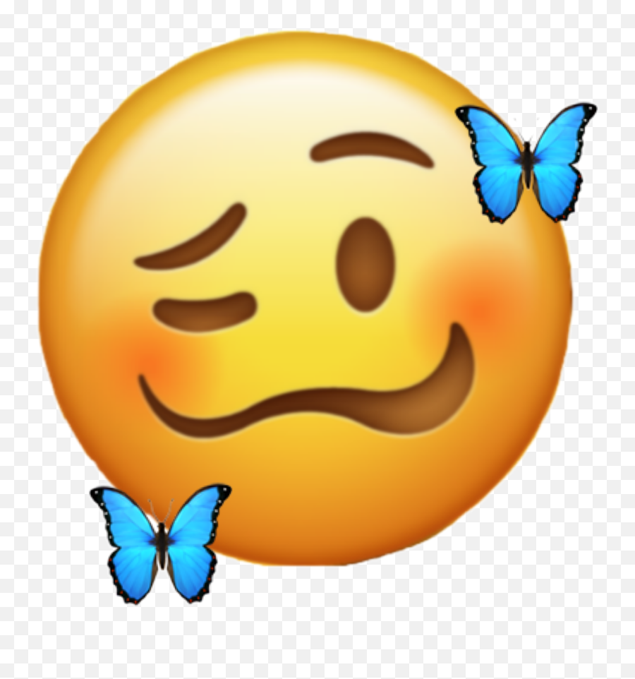 Emoji Stickers Cute Wallpaper - Butterflies On Emoji Face Png,Butterfly Emoji Png