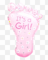 Its A Girl Footprint Mylar Shape - png