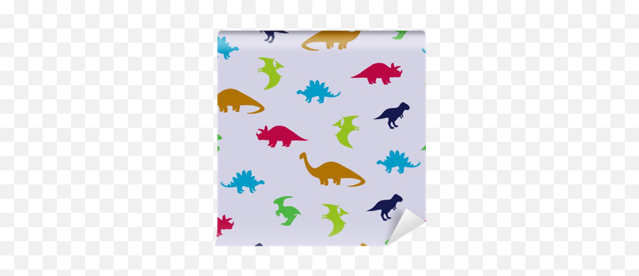Cute Dinosaurs Seamless Pattern Vector Background With Silhouettes Wall Mural U2022 Pixers We Live To Change - Dinosaur Png,Dinosaur Silhouette Png