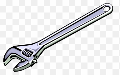 Vector Illustration Of Adjustable Wrench Or Spanner - Chave Png