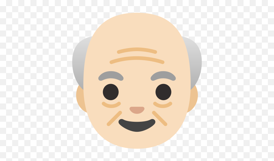 Old Man Light Skin Tone Emoji - Transparent Old Man Face Cartoon Png,Old Man Icon