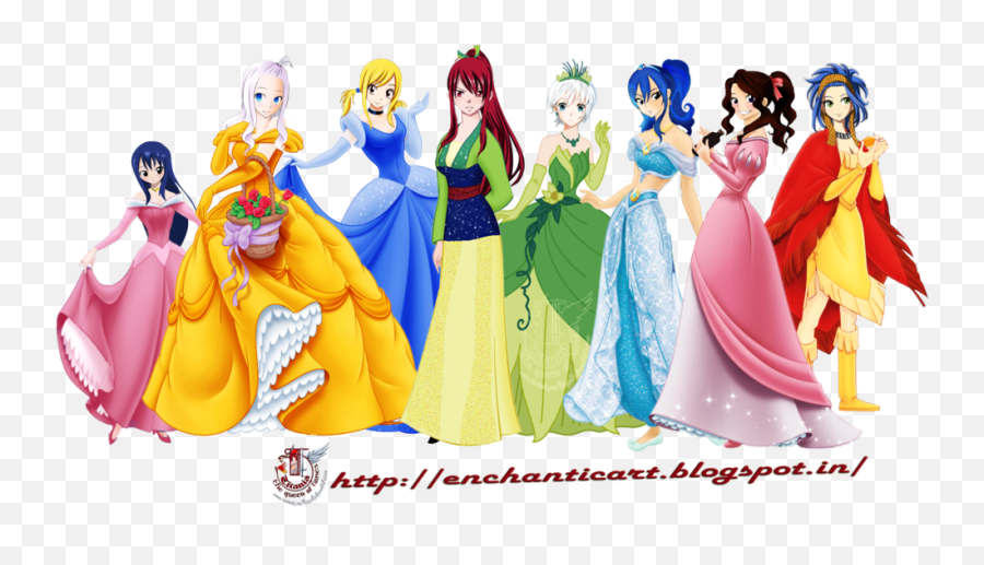 Crossover Fairy Tail Girls X Disney Princesses I Wanna Rofl - Fairy Tail Disney Princess Png,Disney Princess Png
