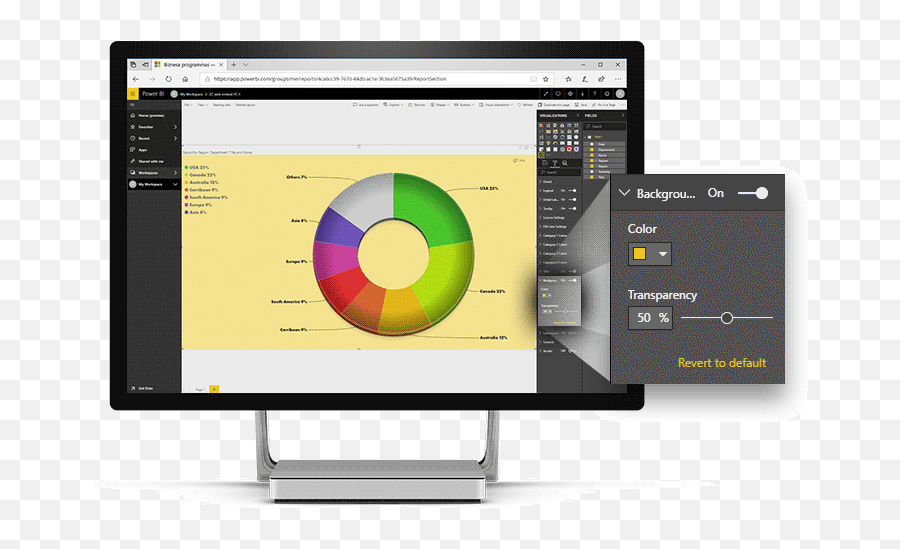 Transparency Microsoft Power Bi Custom Visuals - Gif Computer With Transparent Background Png,Donut Transparent Background