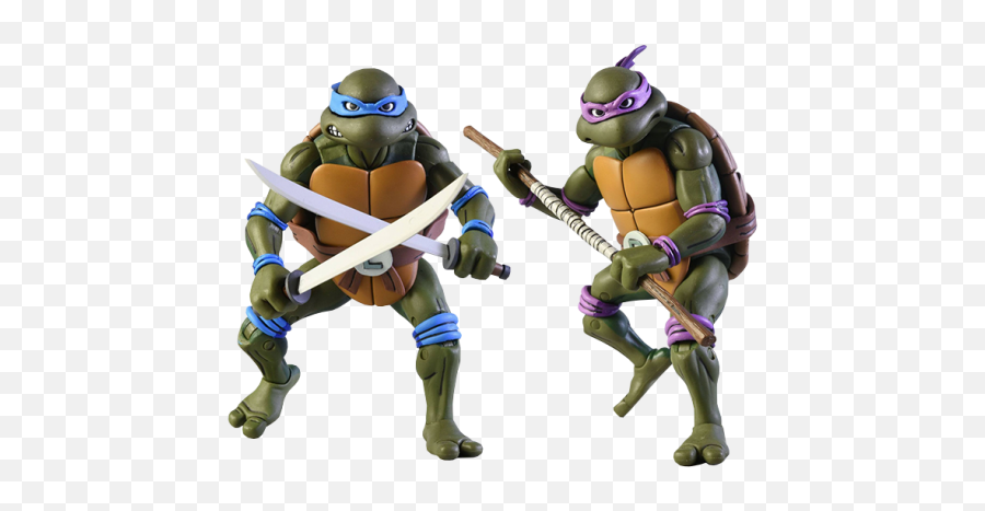 Teenage Mutant Ninja Turtles 1987 - Leonardo U0026 Donatello Cartoon Collection 7 Inch Scale Action Figure 2pack Tmnt Donatello 1987 Action Figures Png,Ninja Turtle Png