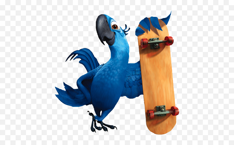 Blu From Rio Movie With Skateboard Png Official Psds - Rio Blu,Skateboarding Png