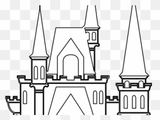 Download Disneyland Clipart Castle - Black And White Easy Drawing png