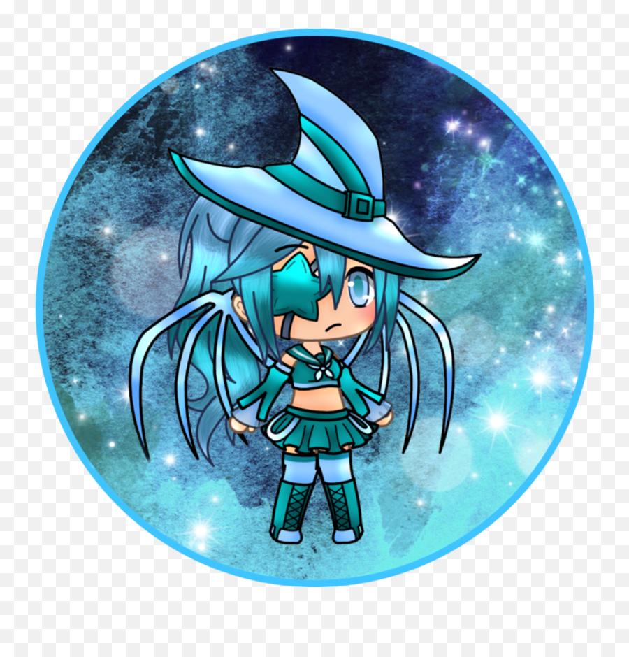 Blue Sea Gacha Gachalife Lunime Anime Chibi Witch Hat - Illustration Png,Witch Transparent Background