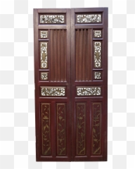 Download Antique Chinese Hand Carved Wooden Doors - Carving Png