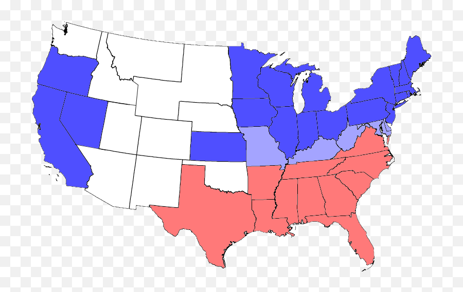 Usa Map 1864 Including Civil War Divisions - Union In The Civil War Png,Usa Map Png