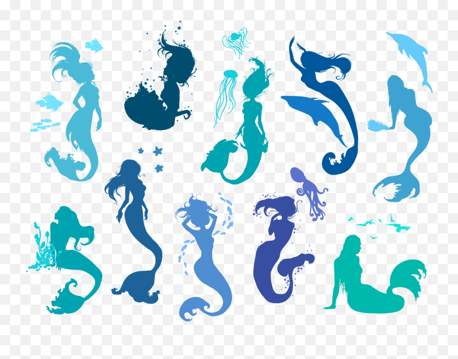 Royalty - Silhouette Vector Art Mermaid Vector Png,Free Mermaid Png