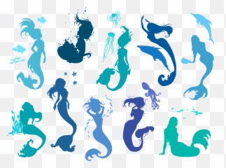 Royalty - Silhouette Vector Art Mermaid png