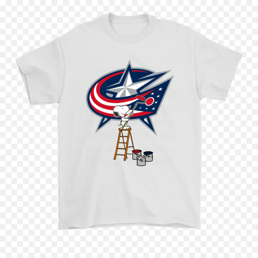 Snoopy Paints The Columbus Blue Jackets - Hey You Dropped This Brain Png,Columbus Blue Jackets Logo Png
