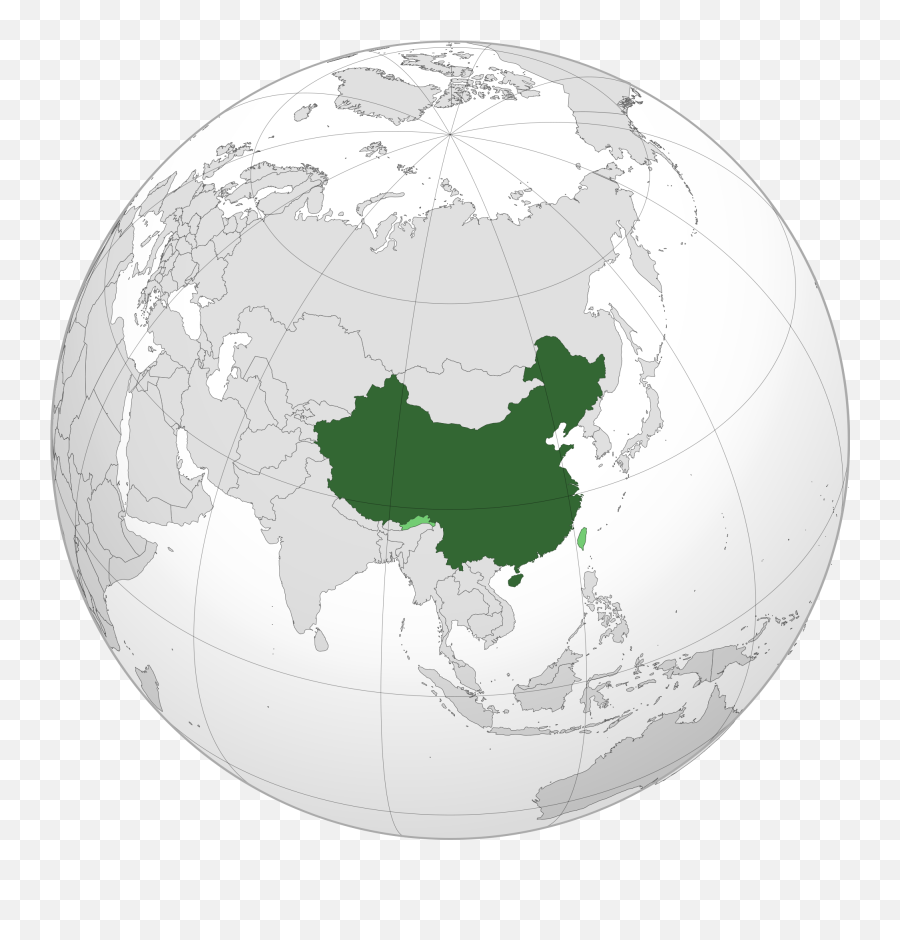Download World Map China Location Of - China Map On Globe Png,China Map Png