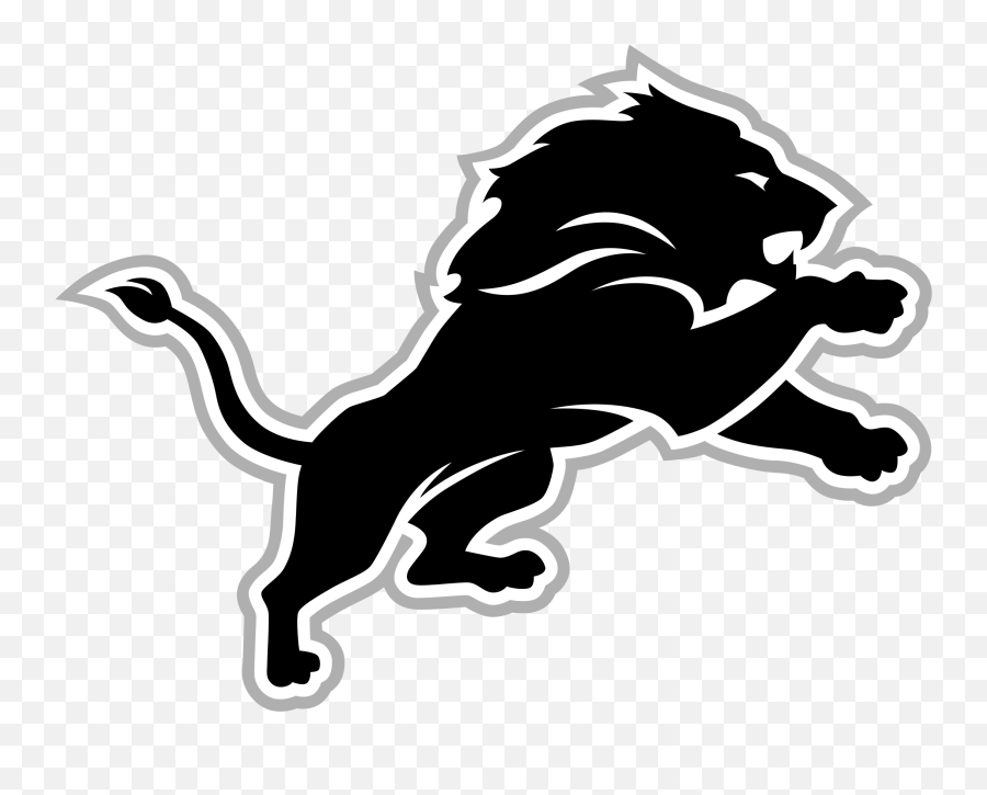 Detroit Lions Logo Png Transparent - Black Detroit Lions Logo,Lion Png Logo