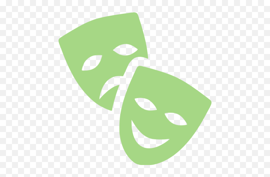 Guacamole Green Theatre Masks Icon - Theatre Icon Png,Theater Mask Png