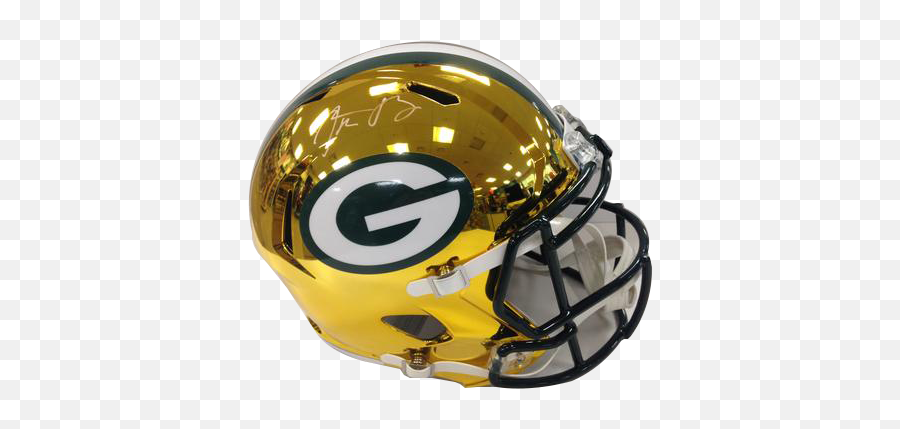 Aaron Rodgers Green Bay Packers Signed Full Size Replica Chrome Helmet Steiner - Revolution Helmets Png,Diamond Helmet Png