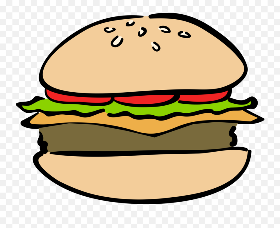 Burger Meal Vector Image Illustration Of Fast - Hamburger Cartoon Cute Burger Png,Hamburgers Png