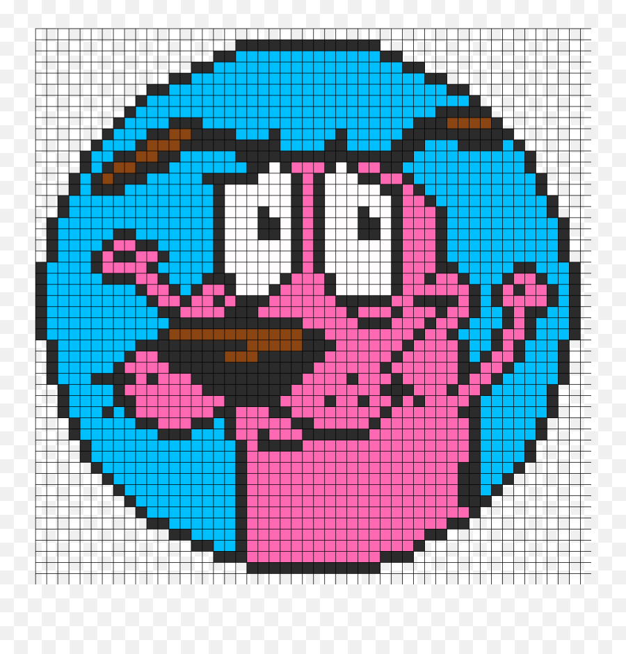 Download Courage The Cowardly Dog Perler Bead Pattern - South Park Minecraft Pixel Art Png,Courage The Cowardly Dog Transparent