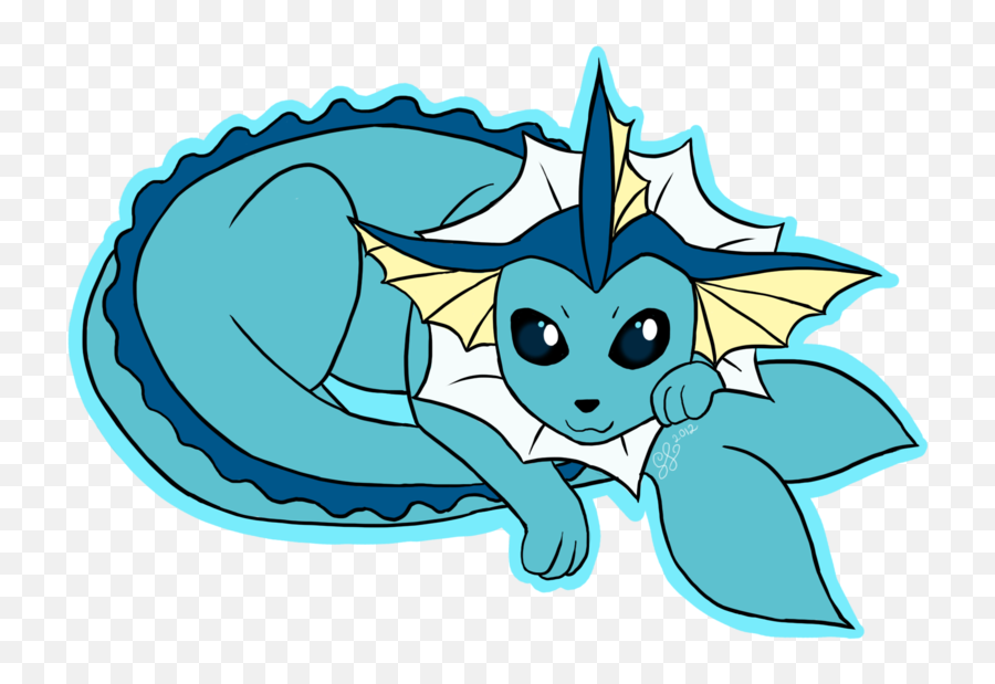 Vaporeon Clip Art Png Transparent Background Free Download - Mythical Creature,Vaporeon Transparent